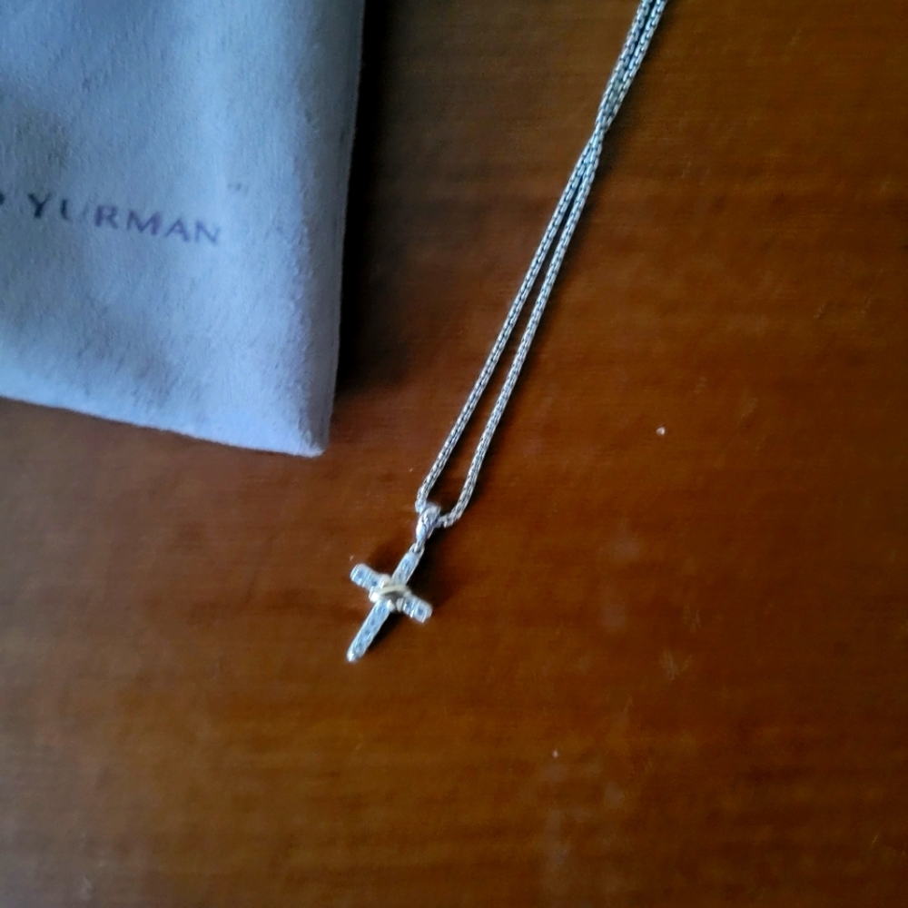 David Yurman diamond petite cross